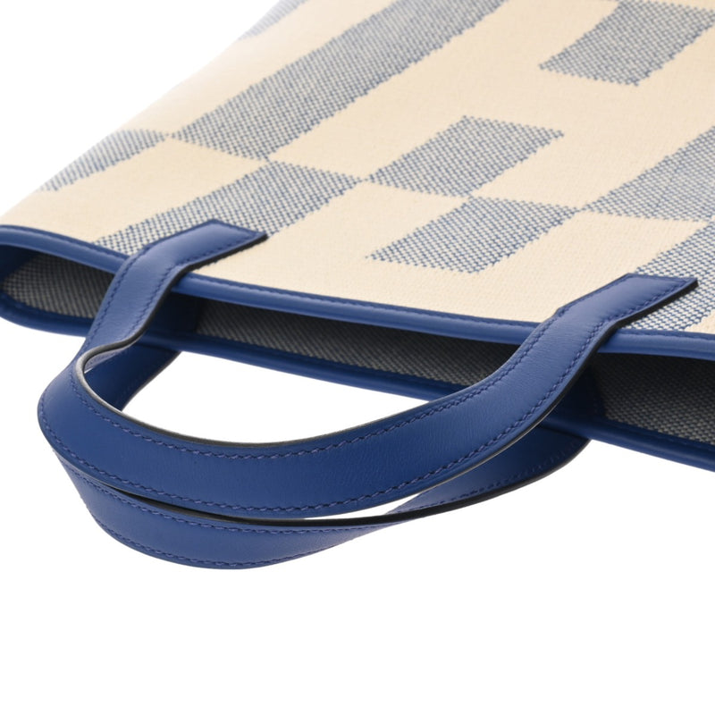 HERMES エルメス Hアンビエ PM 2WAY ブルーフランス U刻印(2022年頃) レディース キャンバス ハンドバッグ Aランク 中古 銀蔵