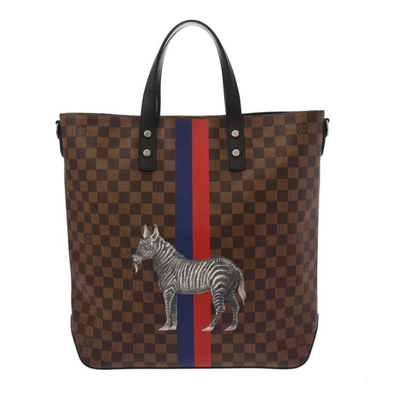 LOUIS VUITTON ルイヴィトン ダミエサバンナ チャップマンブラザーズ アトラストート ブラウン N42702 レディース ダミエキャンバス トートバッグ ABランク 中古 銀蔵