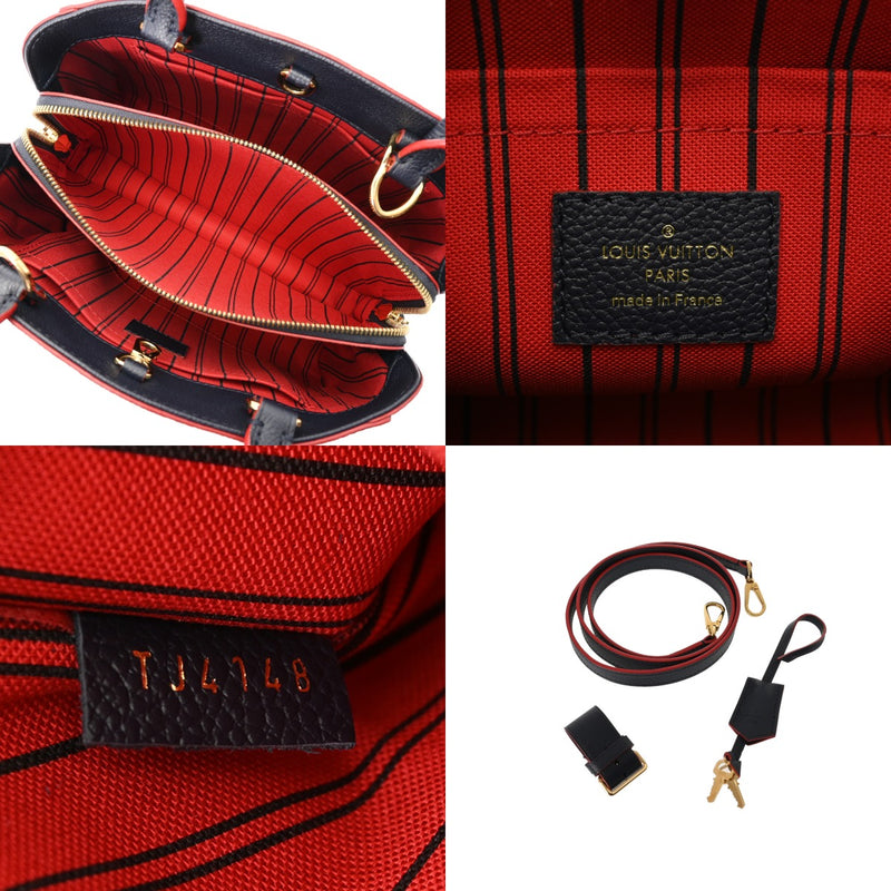 LOUIS VUITTON ルイヴィトン モノグラムアンプラント モンテーニュ BB 2WAY マリーヌルージュ M42747 レディース レザー ハンドバッグ Aランク 中古 銀蔵