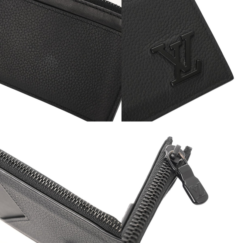 LOUIS VUITTON ルイヴィトン アエログラム コインカードホルダー ノワール M82068 メンズ レザー コインケース ABランク 中古 銀蔵