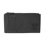 LOUIS VUITTON ルイヴィトン アエログラム コインカードホルダー ノワール M82068 メンズ レザー コインケース ABランク 中古 銀蔵