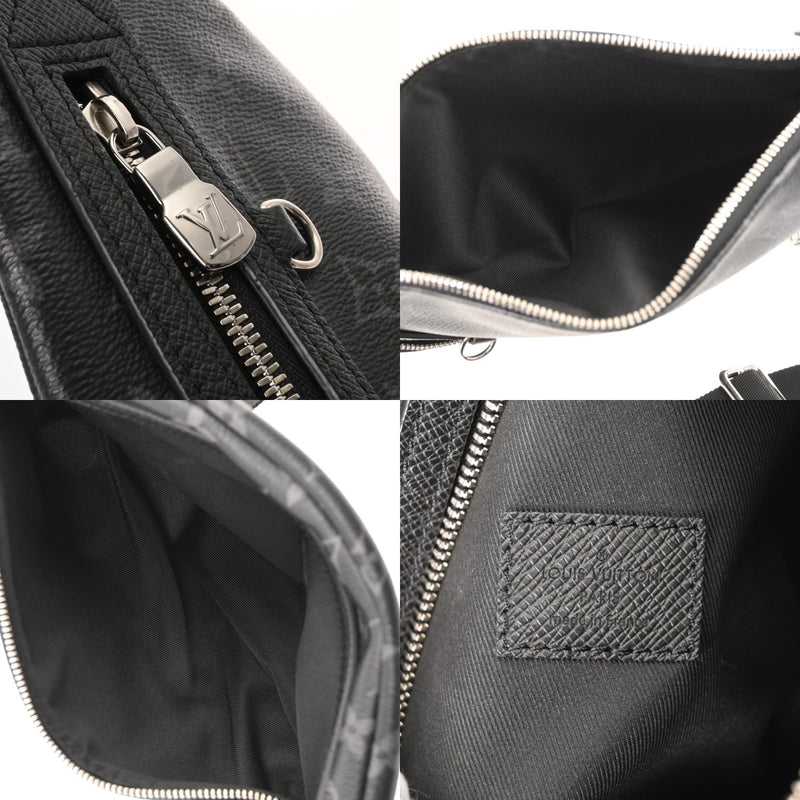 LOUIS VUITTON ルイヴィトン タイガラマ デュオスリングバッグ ブラック M30936 メンズ モノグラムキャンバス レザー ボディバッグ Aランク 中古 銀蔵