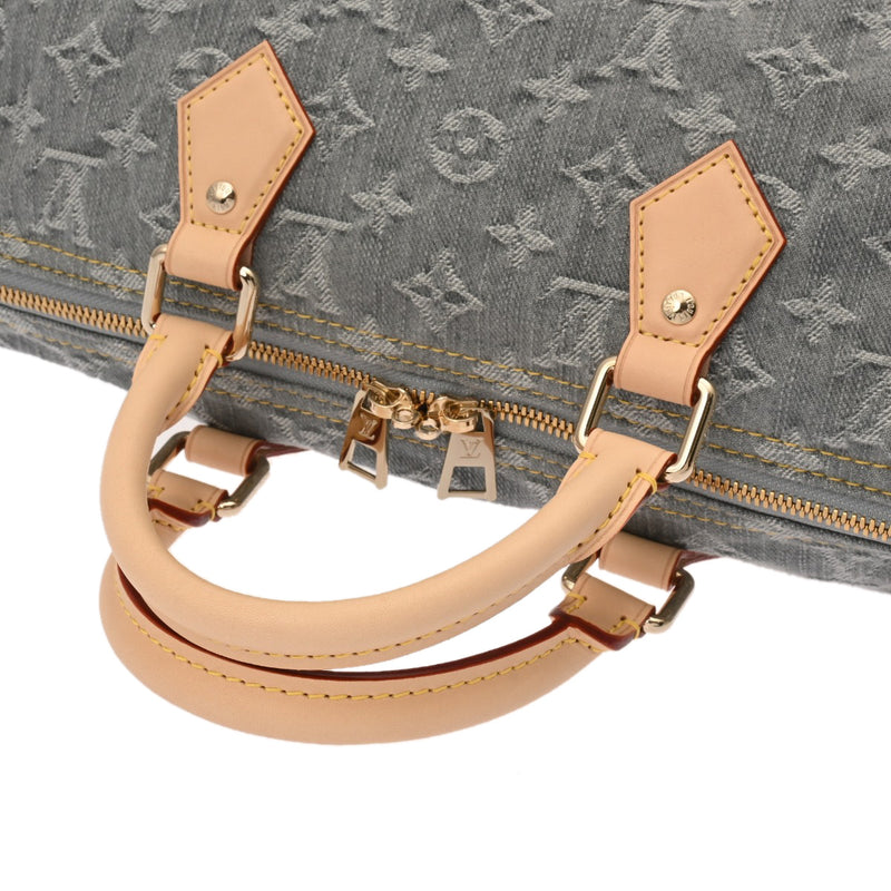 LOUIS VUITTON ルイヴィトン モノグラムデニム スピーディソフト 30 ブルー M13344 レディース デニム ハンドバッグ 未使用 銀蔵