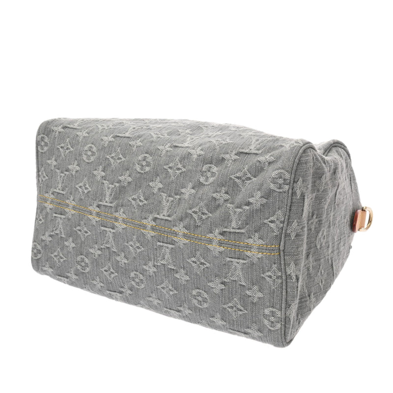 LOUIS VUITTON ルイヴィトン モノグラムデニム スピーディソフト 30 ブルー M13344 レディース デニム ハンドバッグ 未使用 銀蔵