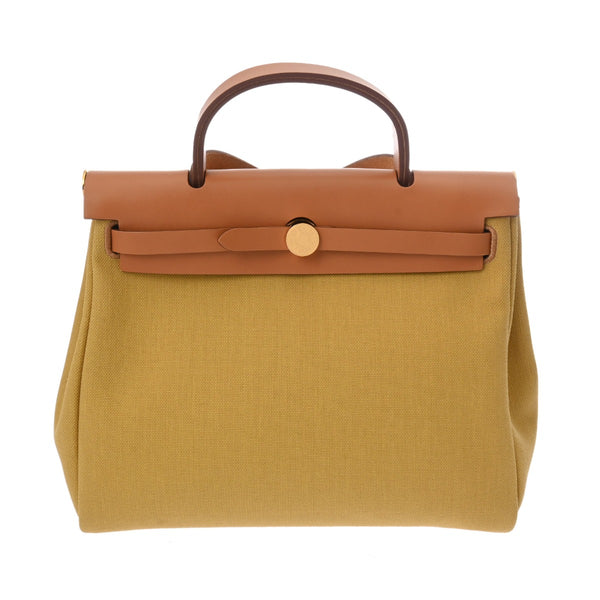 HERMES エルメス エールバッグ ジップ PM 2WAY ゴールド/ジンジャー Z刻印(2021年頃) レディース トワルミリタリー/ヴァッシュハンター ハンドバッグ 新同 中古 銀蔵