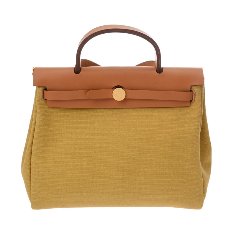 HERMES エルメス エールバッグ ジップ PM 2WAY ゴールド/ジンジャー Z刻印(2021年頃) レディース トワルミリタリー/ヴァッシュハンター ハンドバッグ 新同 中古 銀蔵