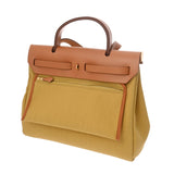 HERMES エルメス エールバッグ ジップ PM 2WAY ゴールド/ジンジャー Z刻印(2021年頃) レディース トワルミリタリー/ヴァッシュハンター ハンドバッグ 新同 中古 銀蔵