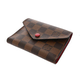 LOUIS VUITTON ルイヴィトン ダミエ ポルトフォイユ ヴィクトリーヌ エベヌ N41659 レディース ダミエキャンバス 三つ折り財布 Aランク 中古 銀蔵