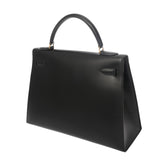 HERMES エルメス ケリー32 外縫い ブラック ○V刻印(1992年頃) レディース ボックスカーフ 2WAYバッグ Aランク 中古 銀蔵