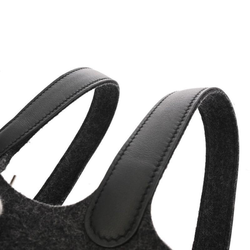 HERMES エルメス ピコタンロック PM グレー/ブラック Z刻印(2021年頃) レディース フェルト ヴォースイフト ハンドバッグ 新同 中古 銀蔵