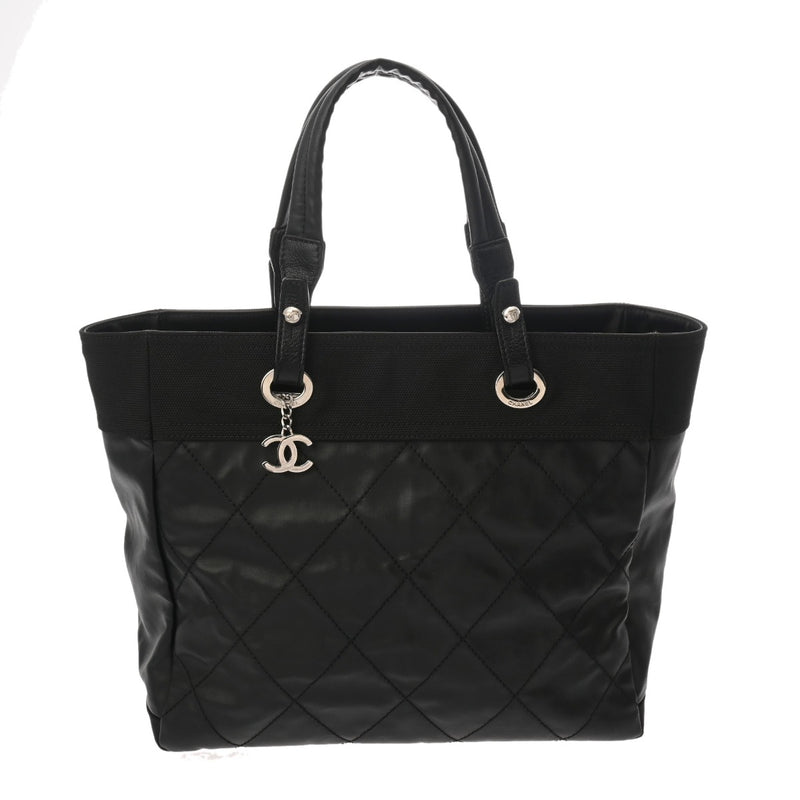 CHANEL シャネル パリビアリッツ トート MM ブラック A34209 レディース キャンバス/レザー トートバッグ Aランク 中古 銀蔵