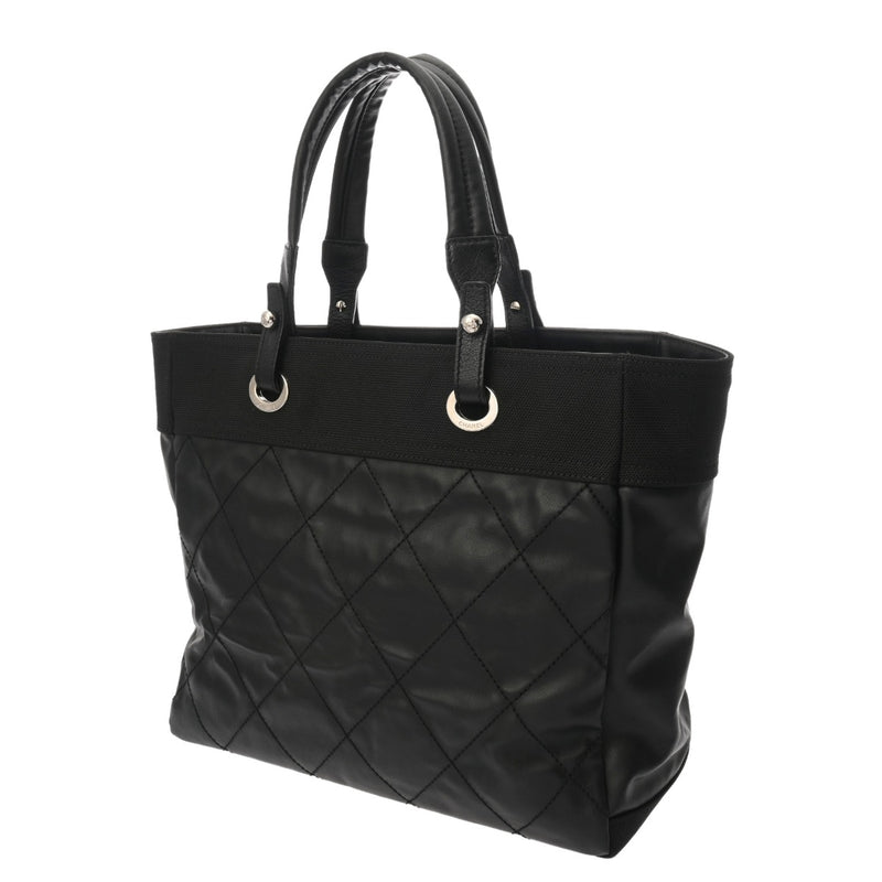 CHANEL シャネル パリビアリッツ トート MM ブラック A34209 レディース キャンバス/レザー トートバッグ Aランク 中古 銀蔵