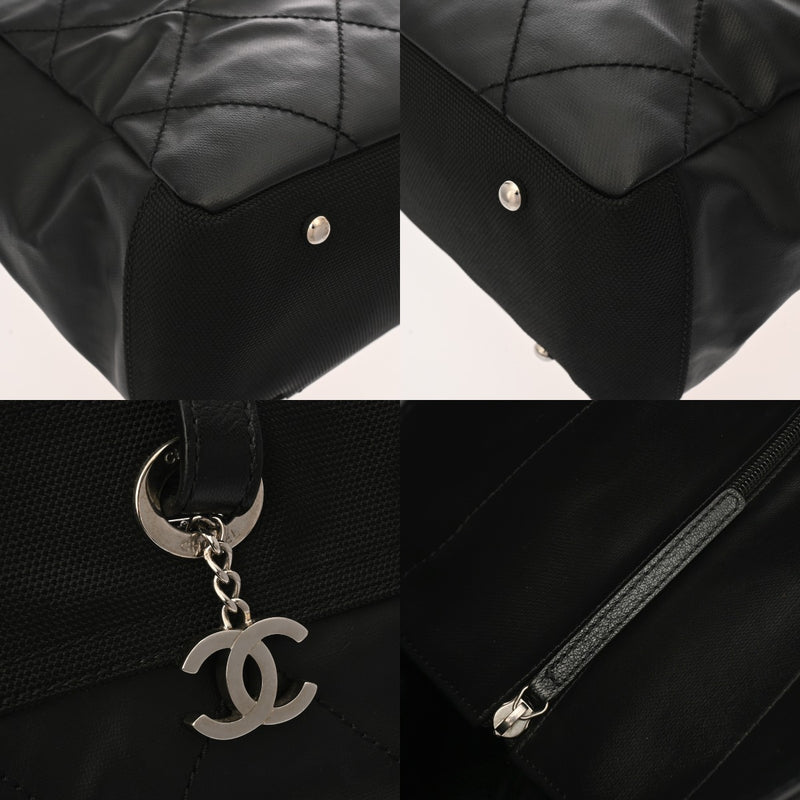 CHANEL シャネル パリビアリッツ トート MM ブラック A34209 レディース キャンバス/レザー トートバッグ Aランク 中古 銀蔵