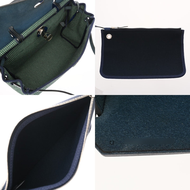 HERMES エルメス エールバッグジップ MM 2WAY ブルーインディゴ U刻印(2022年頃) ユニセックス トワルGM/ヴァッシュハンター ハンドバッグ Aランク 中古 銀蔵