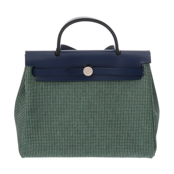 HERMES エルメス エールバッグジップ MM 2WAY ブルーインディゴ U刻印(2022年頃) ユニセックス トワルGM/ヴァッシュハンター ハンドバッグ Aランク 中古 銀蔵