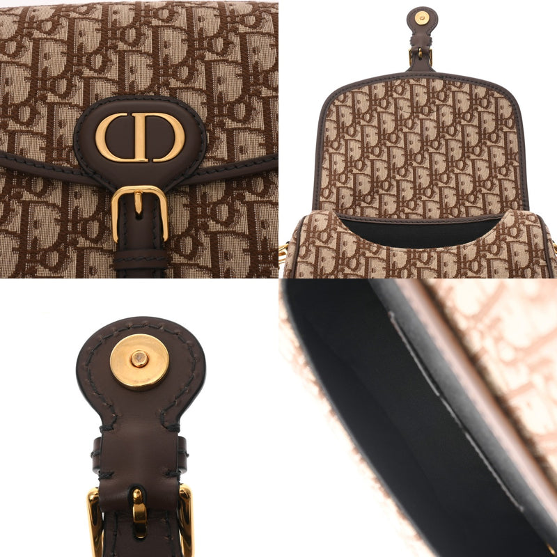 CHRISTIAN DIOR クリスチャンディオール オブリーク ボビー ミディアム ブラウン M9319UTZQ_M747 レディース ジャガード カーフ ショルダーバッグ Aランク 中古 銀蔵