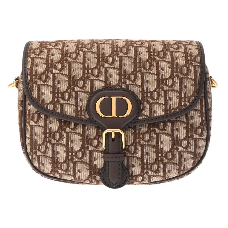CHRISTIAN DIOR クリスチャンディオール オブリーク ボビー ミディアム ブラウン M9319UTZQ_M747 レディース ジャガード カーフ ショルダーバッグ Aランク 中古 銀蔵