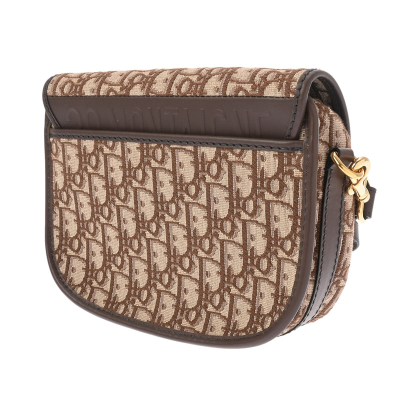 CHRISTIAN DIOR クリスチャンディオール オブリーク ボビー ミディアム ブラウン M9319UTZQ_M747 レディース ジャガード カーフ ショルダーバッグ Aランク 中古 銀蔵