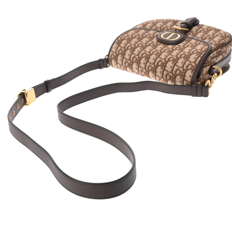 CHRISTIAN DIOR クリスチャンディオール オブリーク ボビー ミディアム ブラウン M9319UTZQ_M747 レディース ジャガード カーフ ショルダーバッグ Aランク 中古 銀蔵