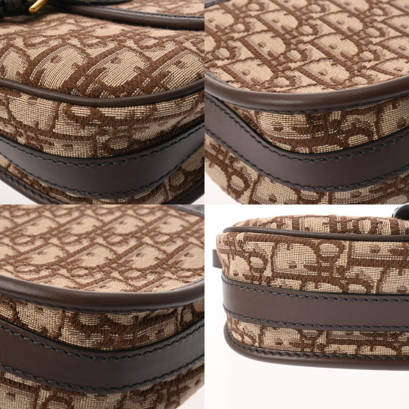 CHRISTIAN DIOR クリスチャンディオール オブリーク ボビー ミディアム ブラウン M9319UTZQ_M747 レディース ジャガード カーフ ショルダーバッグ Aランク 中古 銀蔵