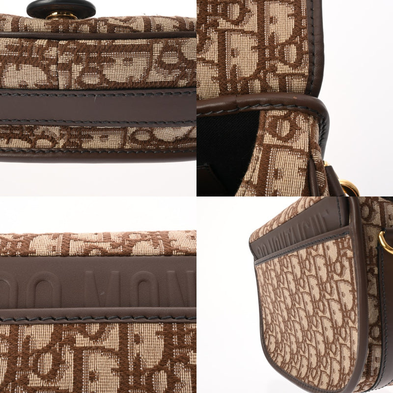 CHRISTIAN DIOR クリスチャンディオール オブリーク ボビー ミディアム ブラウン M9319UTZQ_M747 レディース ジャガード カーフ ショルダーバッグ Aランク 中古 銀蔵