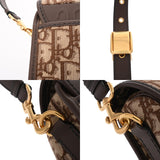 CHRISTIAN DIOR クリスチャンディオール オブリーク ボビー ミディアム ブラウン M9319UTZQ_M747 レディース ジャガード カーフ ショルダーバッグ Aランク 中古 銀蔵