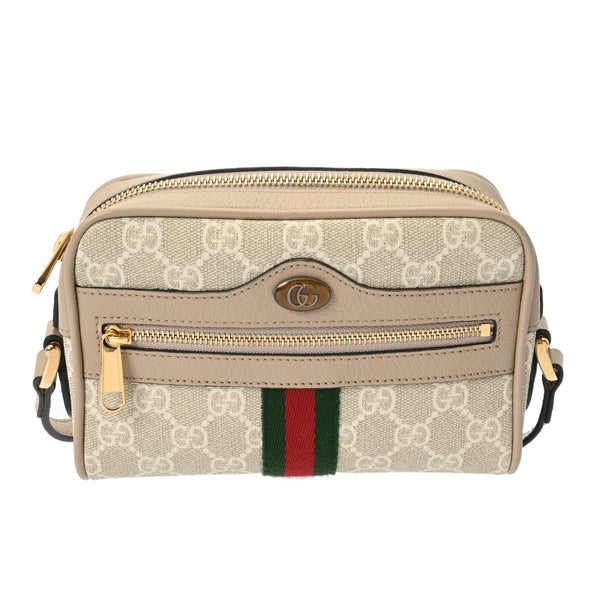 GUCCI グッチ オフィディア ミニバッグ ベージュ 517350 レディース キャンバス レザー ショルダーバッグ 新同 中古 銀蔵