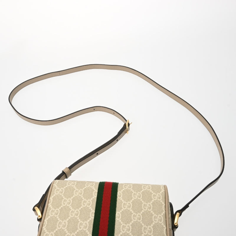 GUCCI グッチ オフィディア ミニバッグ ベージュ 517350 レディース キャンバス レザー ショルダーバッグ 新同 中古 銀蔵