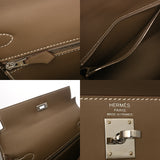 HERMES エルメス ケリー パテッド 25 外縫い エトゥープ U刻印(2022年頃) レディース ヴォースイフト 2WAYバッグ Aランク 中古 銀蔵