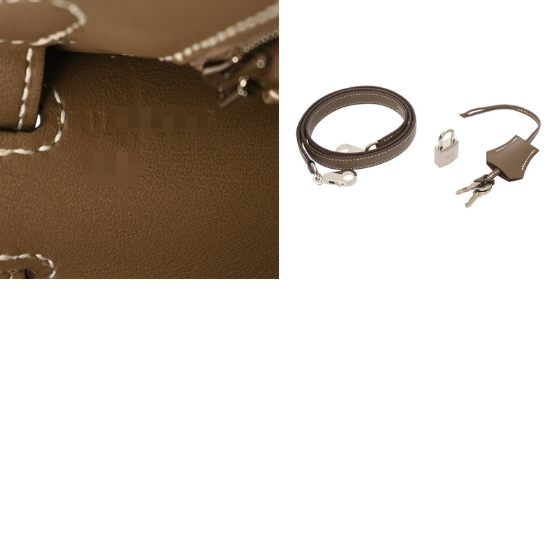 HERMES エルメス ケリー パテッド 25 外縫い エトゥープ U刻印(2022年頃) レディース ヴォースイフト 2WAYバッグ Aランク 中古 銀蔵