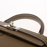 HERMES エルメス ケリー パテッド 25 外縫い エトゥープ U刻印(2022年頃) レディース ヴォースイフト 2WAYバッグ Aランク 中古 銀蔵