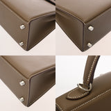 HERMES エルメス ケリー パテッド 25 外縫い エトゥープ U刻印(2022年頃) レディース ヴォースイフト 2WAYバッグ Aランク 中古 銀蔵