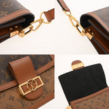 LOUIS VUITTON ルイヴィトン モノグラムリバース ドーフィーヌ MM 旧型 キャメル系/ブラウン M44391 レディース モノグラムキャンバス ショルダーバッグ Aランク 中古 銀蔵