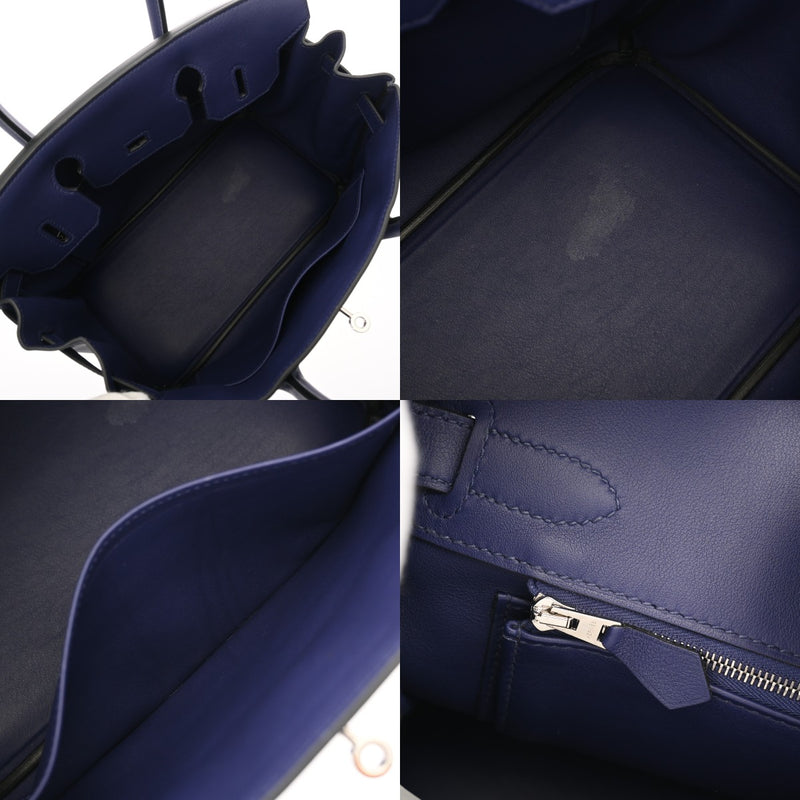 HERMES エルメス バーキン 30 トレサージュ ブルーアンクル/ブルー