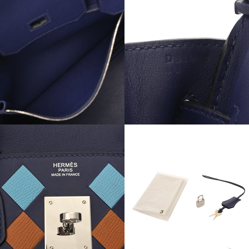 HERMES エルメス バーキン 30 トレサージュ ブルーアンクル/ブルー