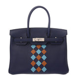 HERMES エルメス バーキン 30 トレサージュ ブルーアンクル/ブルーノール/ゴールド D刻印(2019年頃) レディース スイフト ヴォーエプソン ハンドバッグ ABランク 中古 銀蔵