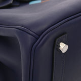 HERMES エルメス バーキン 30 トレサージュ ブルーアンクル/ブルーノール/ゴールド D刻印(2019年頃) レディース スイフト ヴォーエプソン ハンドバッグ ABランク 中古 銀蔵