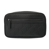 GUCCI グッチ GG柄 ベルトバッグ ブラック 771422 メンズ レザー GGラバーエフェクト ボディバッグ 新同 中古 銀蔵