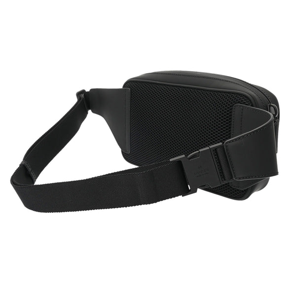 GUCCI グッチ GG柄 ベルトバッグ ブラック 771422 メンズ レザー GGラバーエフェクト ボディバッグ 新同 中古 銀蔵