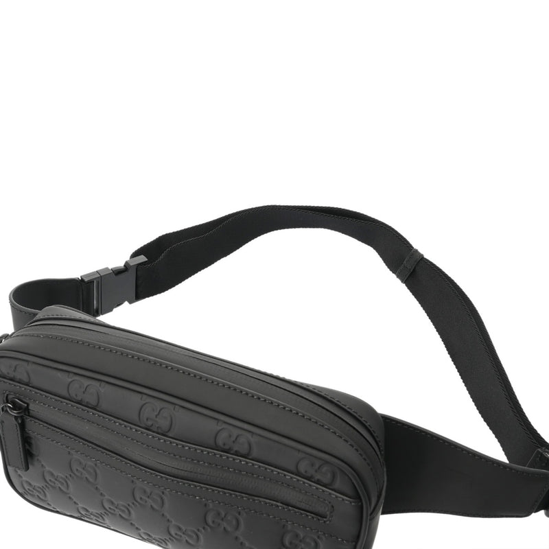 GUCCI グッチ GG柄 ベルトバッグ ブラック 771422 メンズ レザー GG