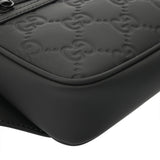GUCCI グッチ GG柄 ベルトバッグ ブラック 771422 メンズ レザー GGラバーエフェクト ボディバッグ 新同 中古 銀蔵