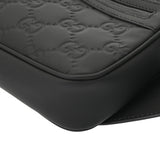 GUCCI グッチ GG柄 ベルトバッグ ブラック 771422 メンズ レザー GGラバーエフェクト ボディバッグ 新同 中古 銀蔵