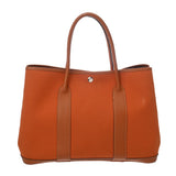 HERMES エルメス ガーデンパーティ PM オレンジ □I刻印(2005年頃) レディース トワルオフィシエ ネゴンダ ハンドバッグ Bランク 中古 銀蔵