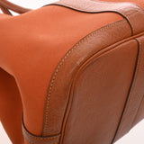 HERMES エルメス ガーデンパーティ PM オレンジ □I刻印(2005年頃) レディース トワルオフィシエ ネゴンダ ハンドバッグ Bランク 中古 銀蔵