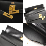 HERMES エルメス ケリー 32 外縫い ブラック 〇U刻印(1991年頃) レディース ボックスカーフ 2WAYバッグ Aランク 中古 銀蔵