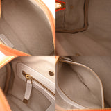 CHRISTIAN DIOR クリスチャンディオール ヴァイブスモール ボウリングバッグ オレンジ/ホワイト イタリア レディース レザー ハンドバッグ ABランク 中古 銀蔵