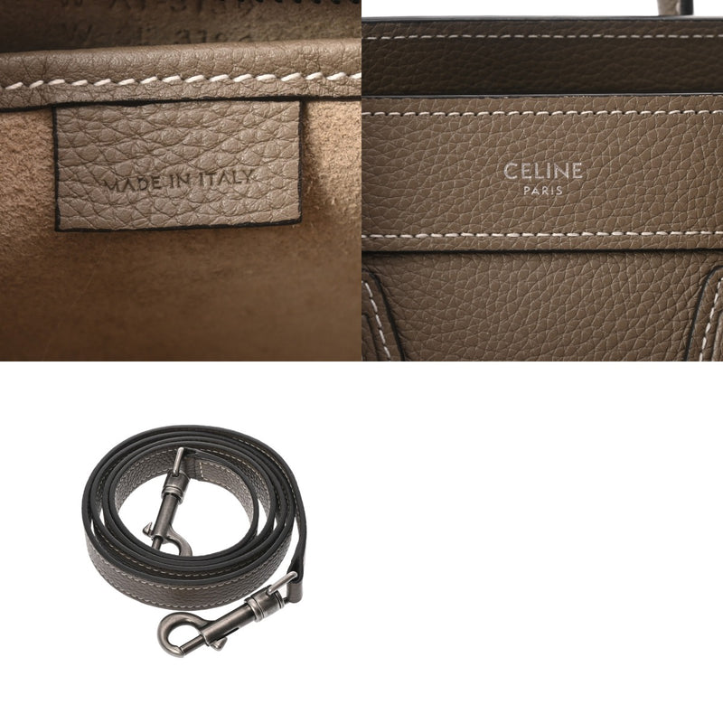 CELINE セリーヌ ラゲージ ナノ 2WAY スリ 189243 レディース ドラムドカーフ ハンドバッグ ABランク 中古 銀蔵