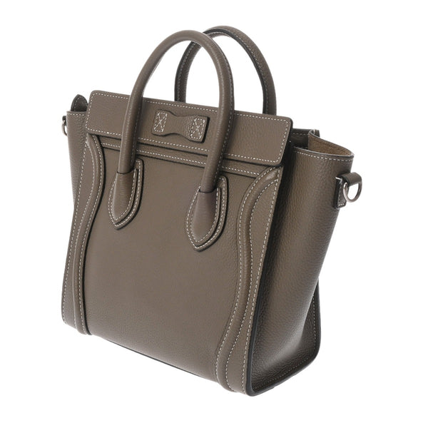 CELINE セリーヌ ラゲージ ナノ 2WAY スリ 189243 レディース ドラムドカーフ ハンドバッグ ABランク 中古 銀蔵