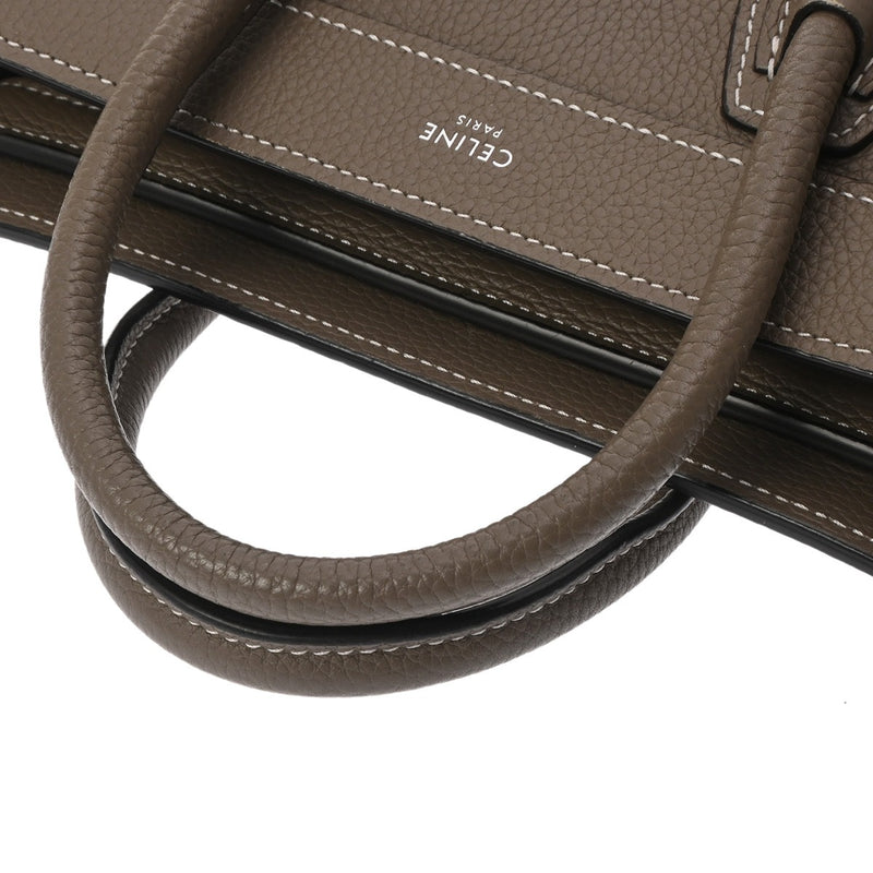 CELINE セリーヌ ラゲージ ナノ 2WAY スリ 189243 レディース ドラムドカーフ ハンドバッグ ABランク 中古 銀蔵