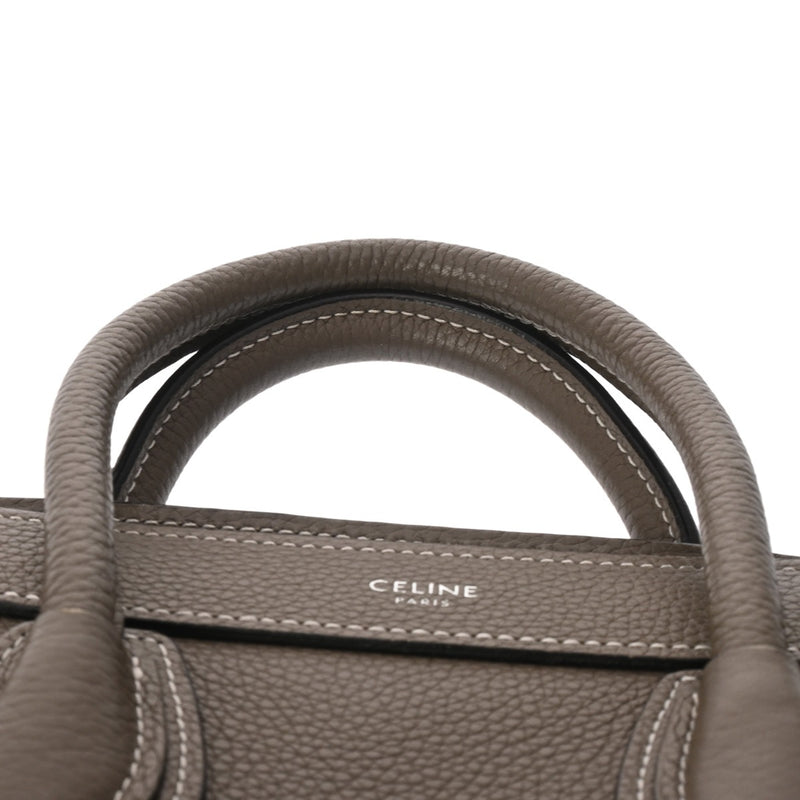 CELINE セリーヌ ラゲージ ナノ 2WAY スリ 189243 レディース ドラムドカーフ ハンドバッグ ABランク 中古 銀蔵